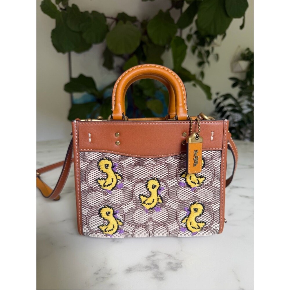 Coach Rogue 17 In Signature Textile Jacquard With Duck Motif C6164 Crossbody Bag